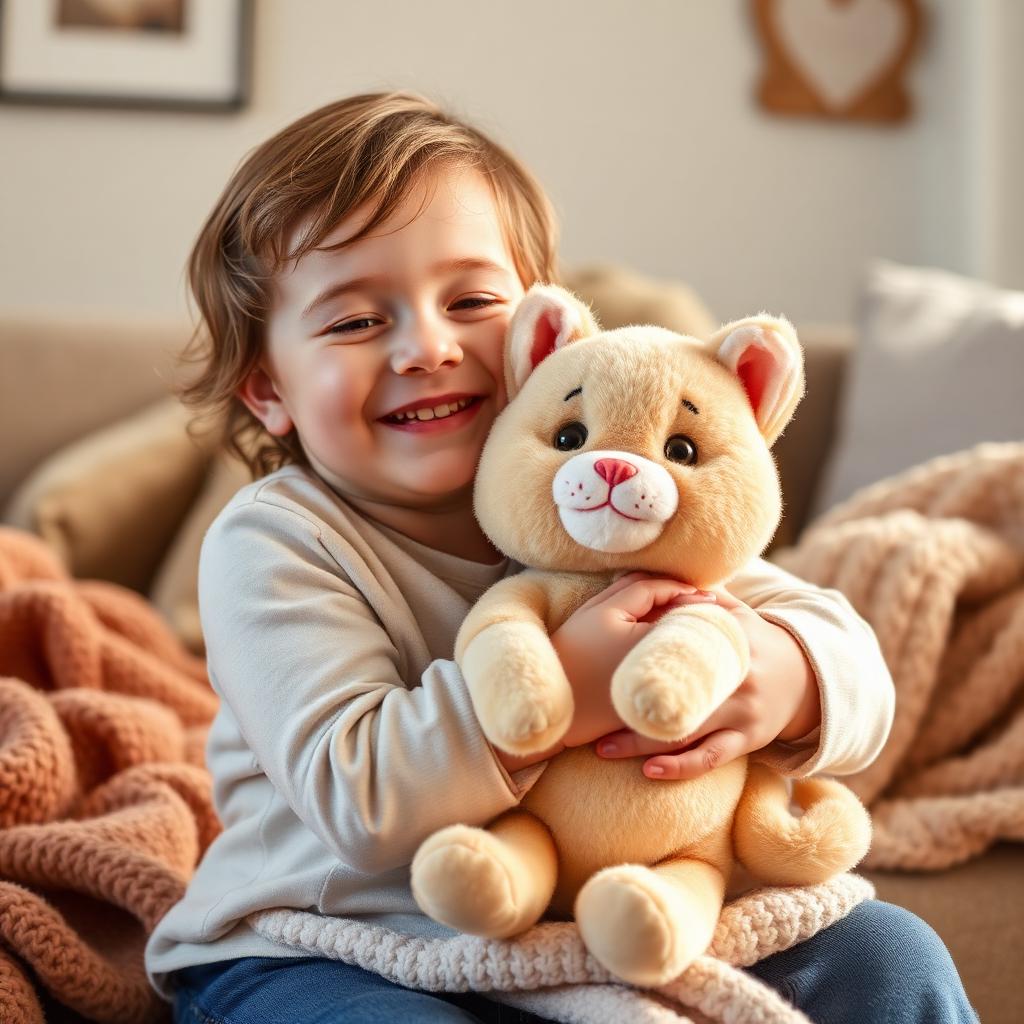 Child playing with CuddleCritter